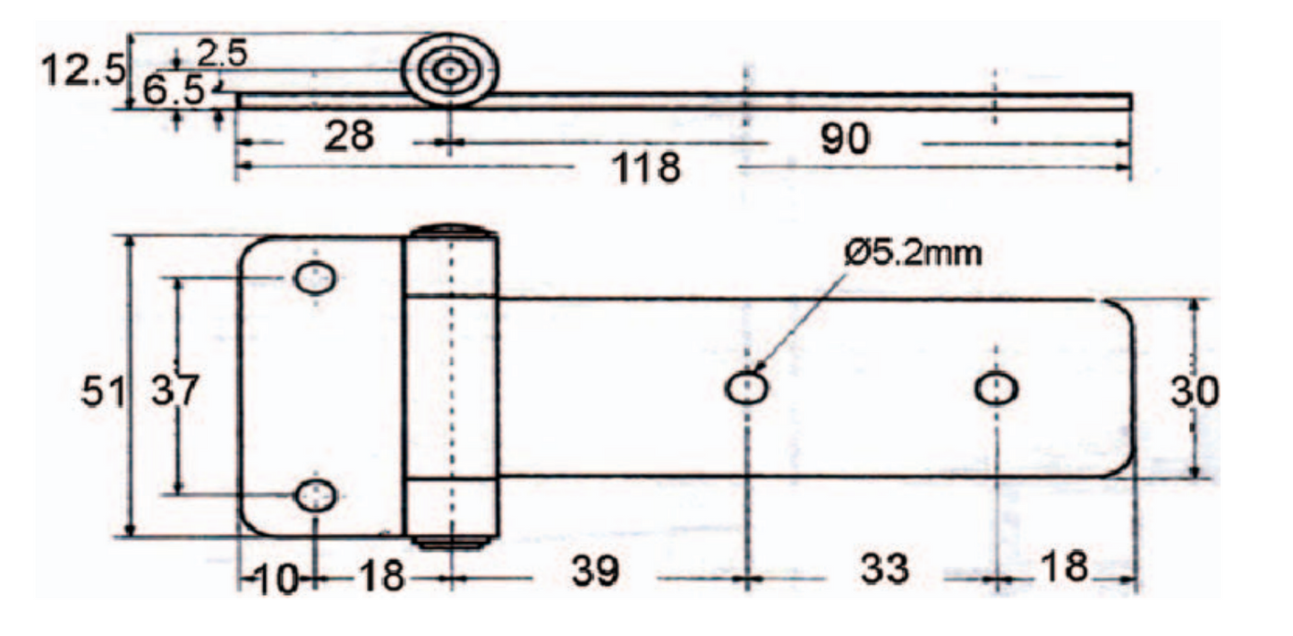 A10425 Soft Close Tee Hinge, T Strap Hinge Zinc Alloy T Hinge for Toolbox, Car Door Repair