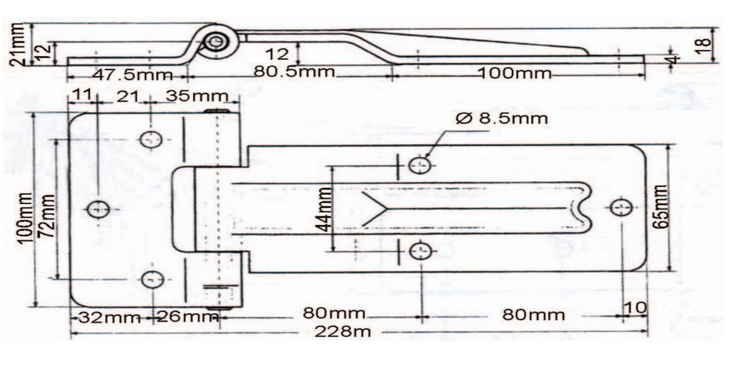 A10403 Soft Close Tee Hinge, T Strap Hinge Zinc Alloy T Hinge for Toolbox, Car Door Repair