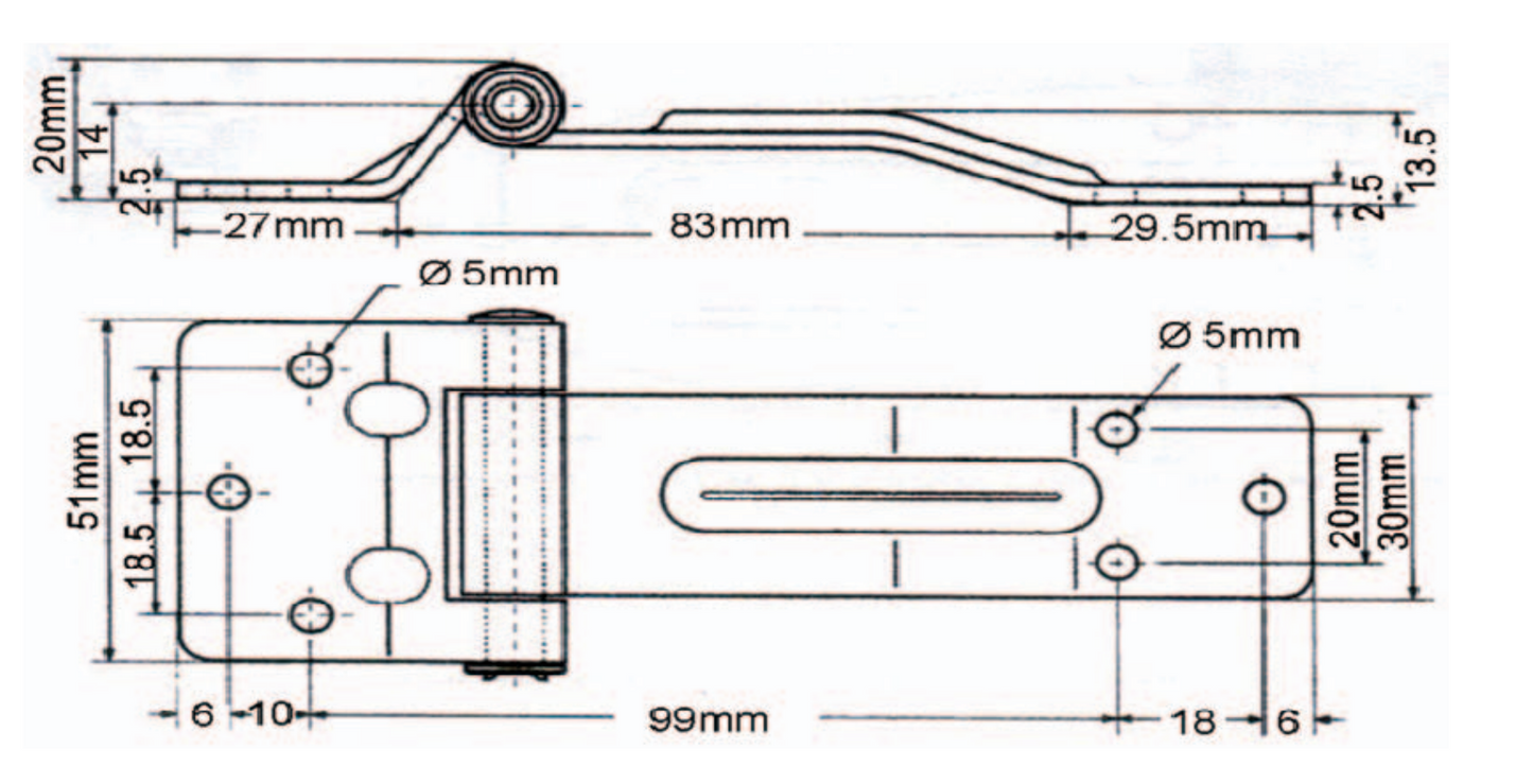 A10404 Soft Close Tee Hinge, T Strap Hinge Zinc Alloy T Hinge for Toolbox, Car Door Repair