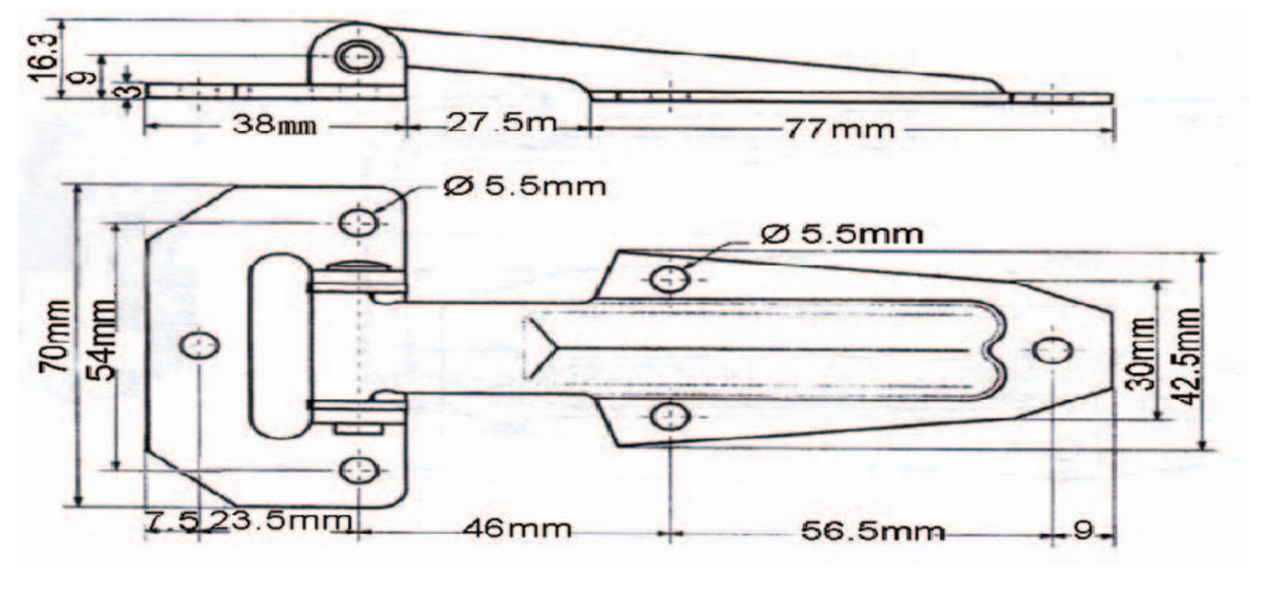 A10405 Soft Close Tee Hinge, T Strap Hinge Zinc Alloy T Hinge for Toolbox, Car Door Repair