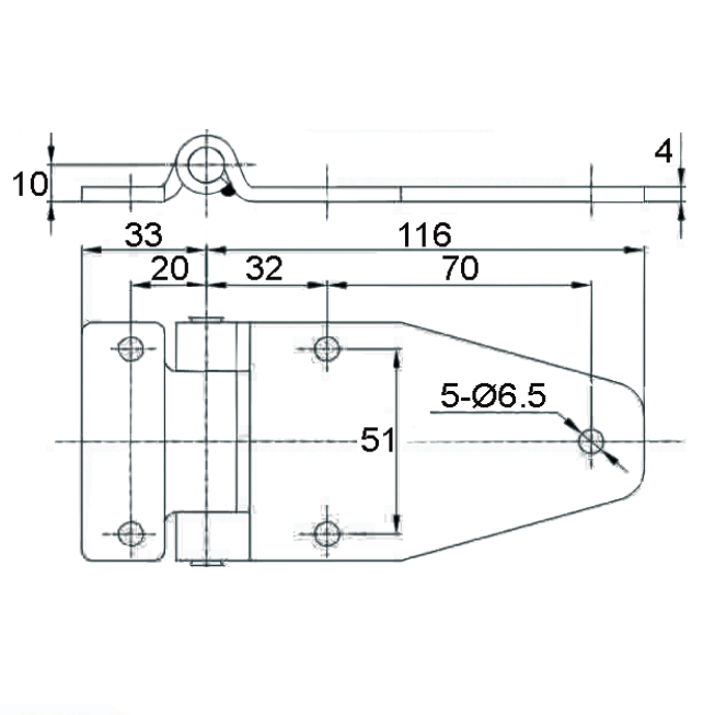 A10516S Heavy Duty Truck Side Door Hinges Gate Hardware for Trailers Refrigerated Trucks Optimal Fit for Various Vehicle Models Performance Reliability