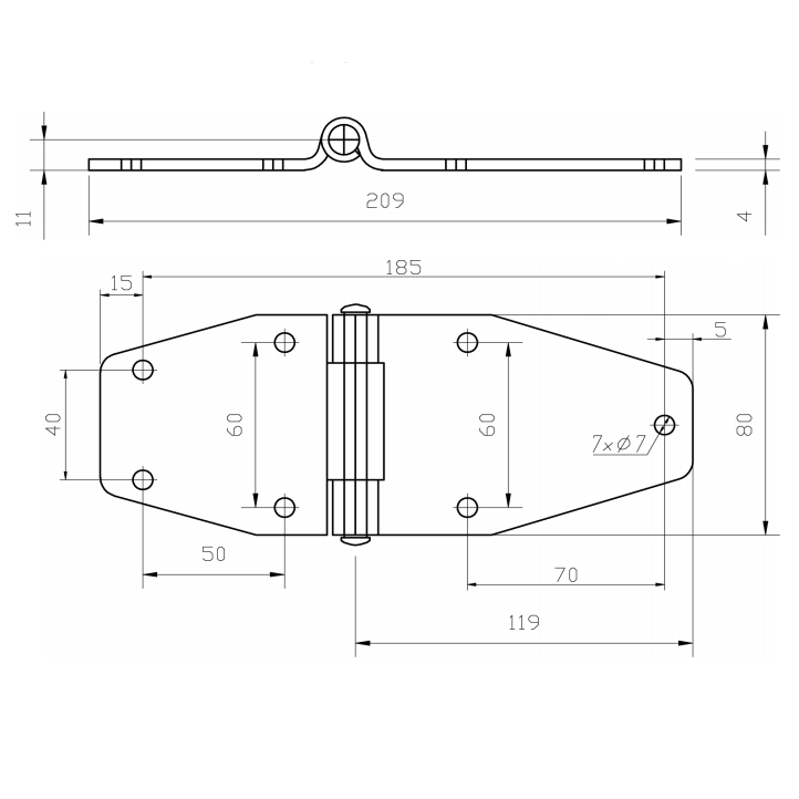 A10517S Heavy Duty Truck Side Door Hinges Gate Hardware for Trailers Refrigerated Trucks Optimal Fit for Various Vehicle Models Performance Reliability