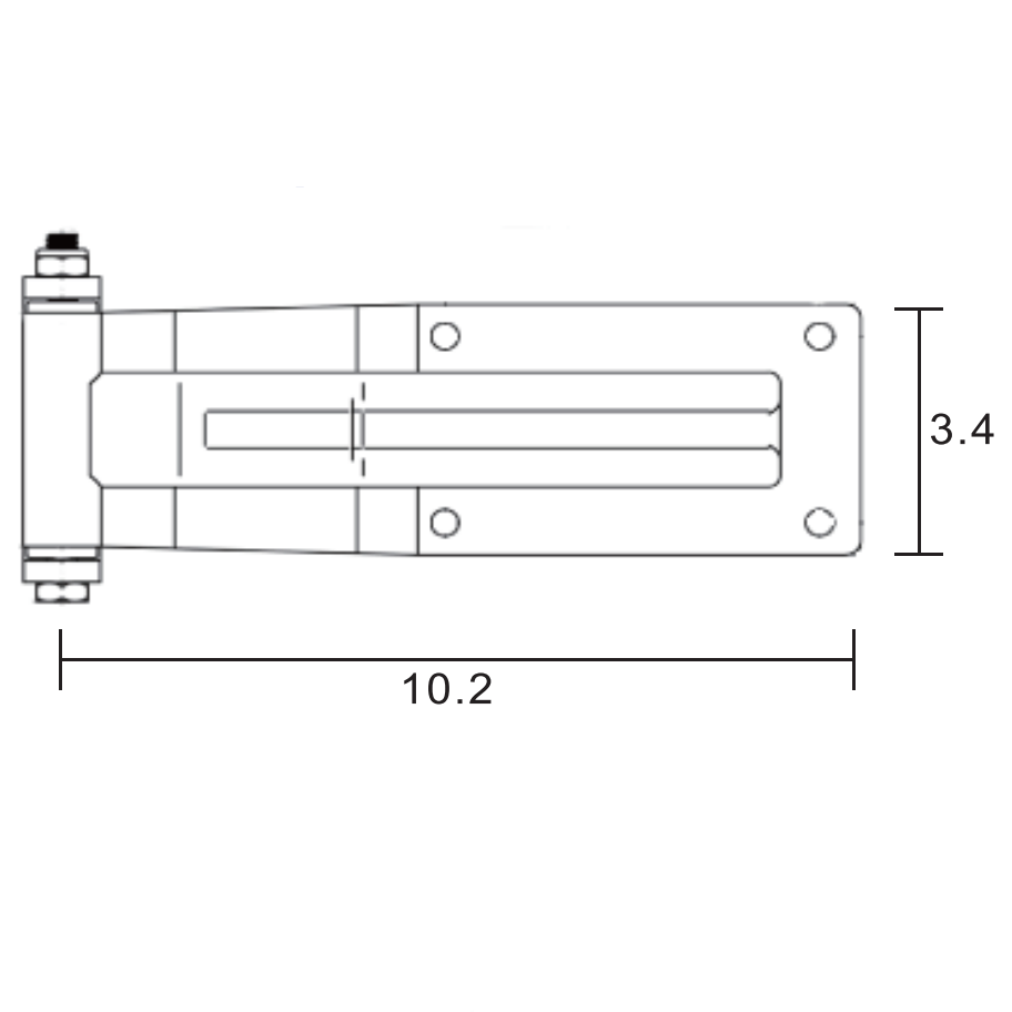 A10417-3 Utility Three Hole Bolt-On Aluminum Truck Trailer Door Hinge