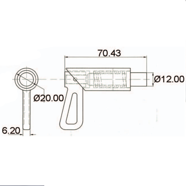 A10726-M20/A10726 Galvanized Steel Safety Latch, Door Spring Latch Welding On Door Latch Flap Holder Stroke for Van Truck Tractor Trailer Door