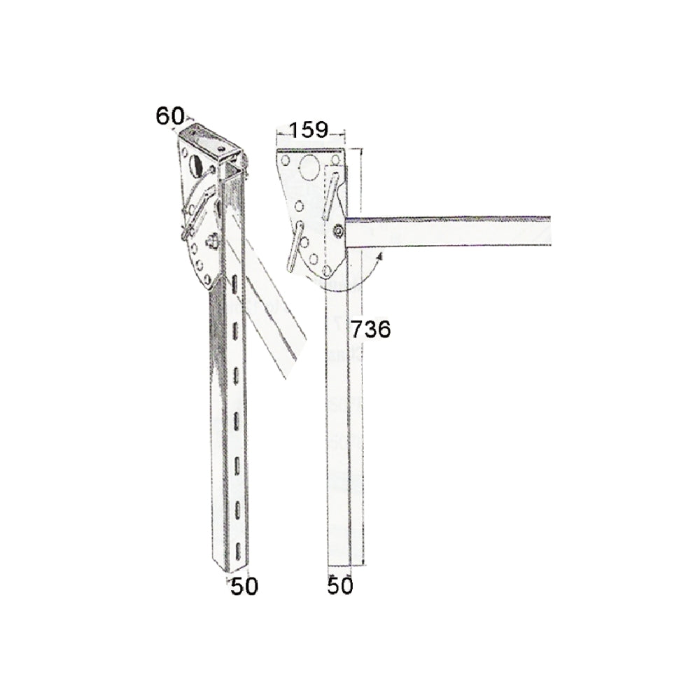 A10631 Heavy - Duty Side Guard Leg for Semi - Trailer/Truck - Protective Bar Support