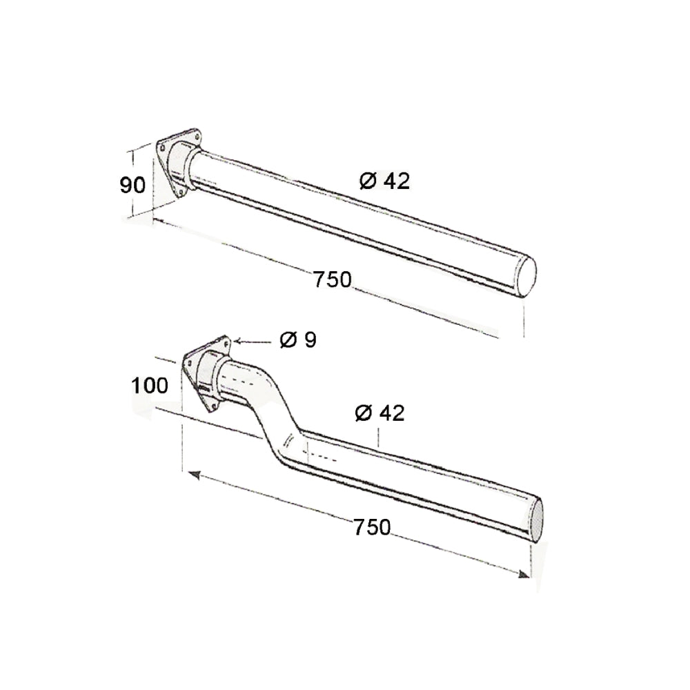 A10636/A10637 Straight/Curve Mudguard Tube - Heavy-Duty Steel for Truck/Trailer Fenders