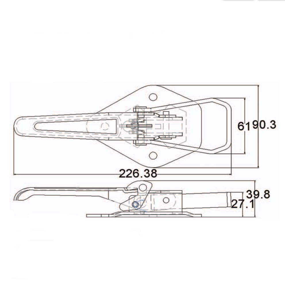A10806 Heavy Duty Truck Bed Lock, Professional Galvanized Cargo Latch for Trailer Gate
