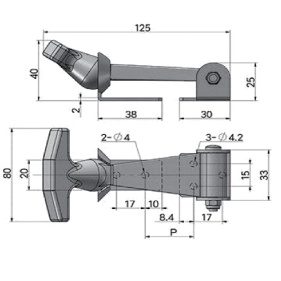 A1045S/A10845 Rubber - Lined T - Handle Draw Latch: 304 Stainless & Zinc - Plated, Heavy - Duty for Trailers & Toolboxes