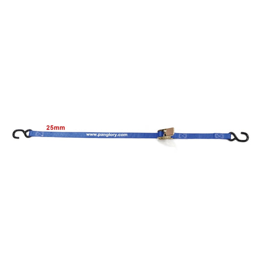 RT13-605W2 Cam Buckle Tie Down Straps 16 feet 1300 lbs Break Strength Blue Securing Straps with S Hooks for Motorcycle, Kayak, Car, Truck, Dirt Bike