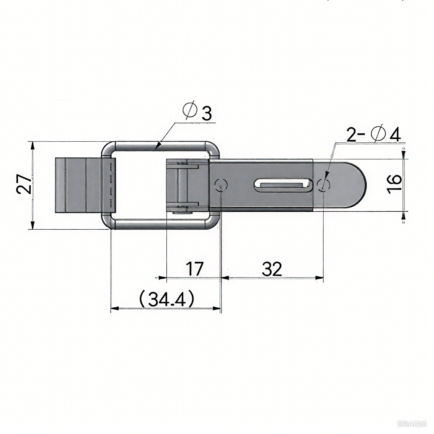 A10842 Right Angle Hinge Lock Galvanized Cabinet Trunk Trailer Toolbox Door Cover Lock Door Latch Toggle Latch Clip Suitable for Repairing and Welding and Fixture