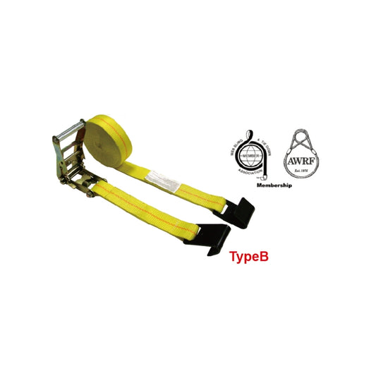 RT04C-527-M11N Ratchet Strap Tie Downs with Flat Hook, 2'' x 27' Adjustable Vehicle Tie Down Kit, Car Tie Down Lasso Tire Strap 3333lbs Working Load for Hauling Car, ATV, UTV, Boat Upgrade Version