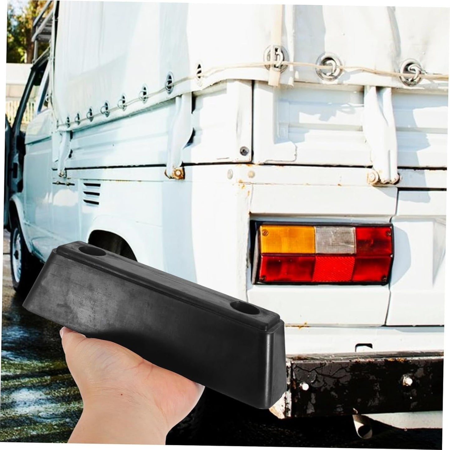 RBS01 Heavy Duty Rubber Bumper Guard for Trucks Easy No Tool Installation Versatile Trailer Bumper for Maximum Collision Protection Durable Rubber Block