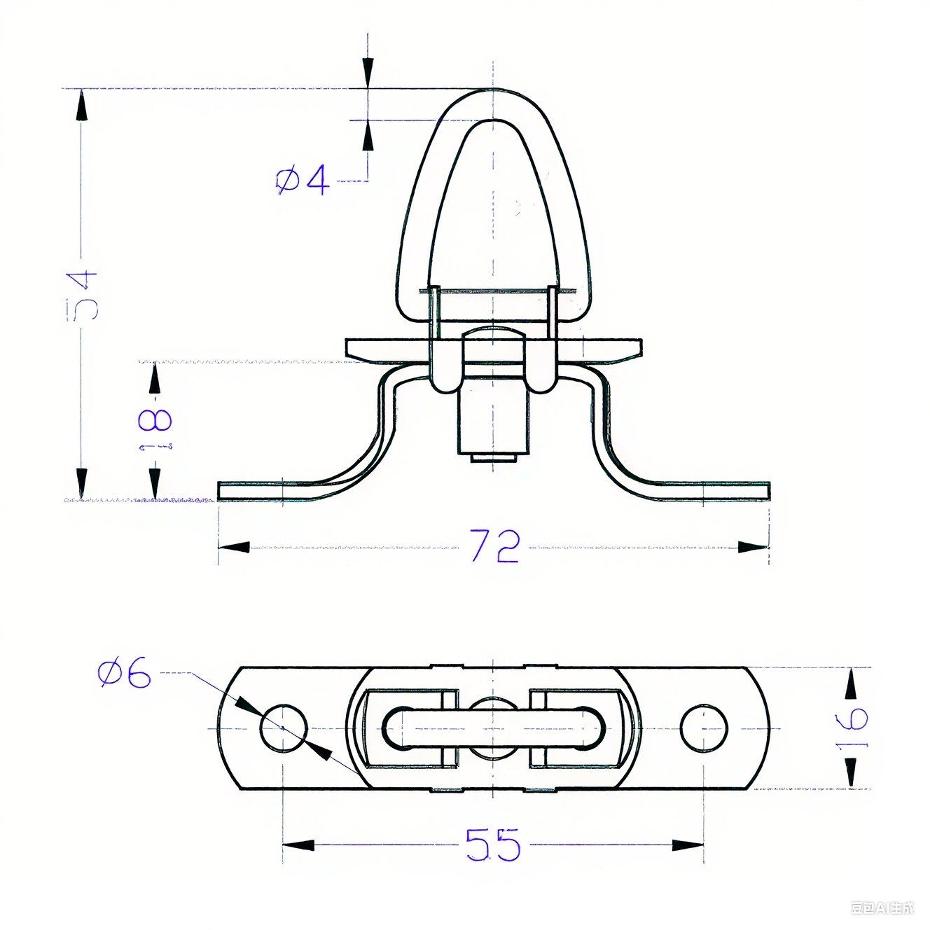 A11127-S Adjustable Spring Rope Hook | Zinc - Plated Steel Truck Tarpaulin Securing Hook with Base