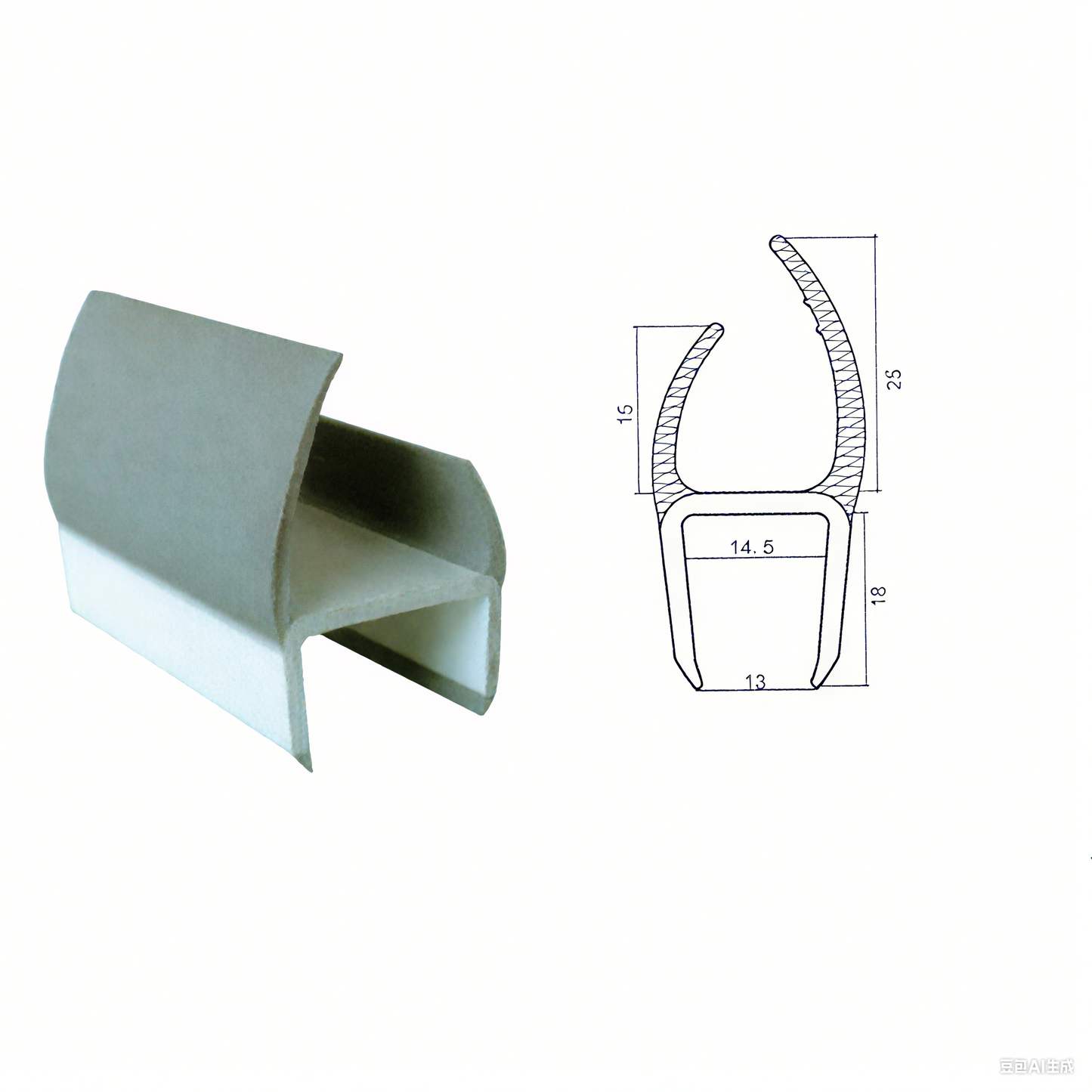 SS03 Gray PVC Seal Strips for Insulated & Cargo Vehicle Doors (10 - 50mm Widths)