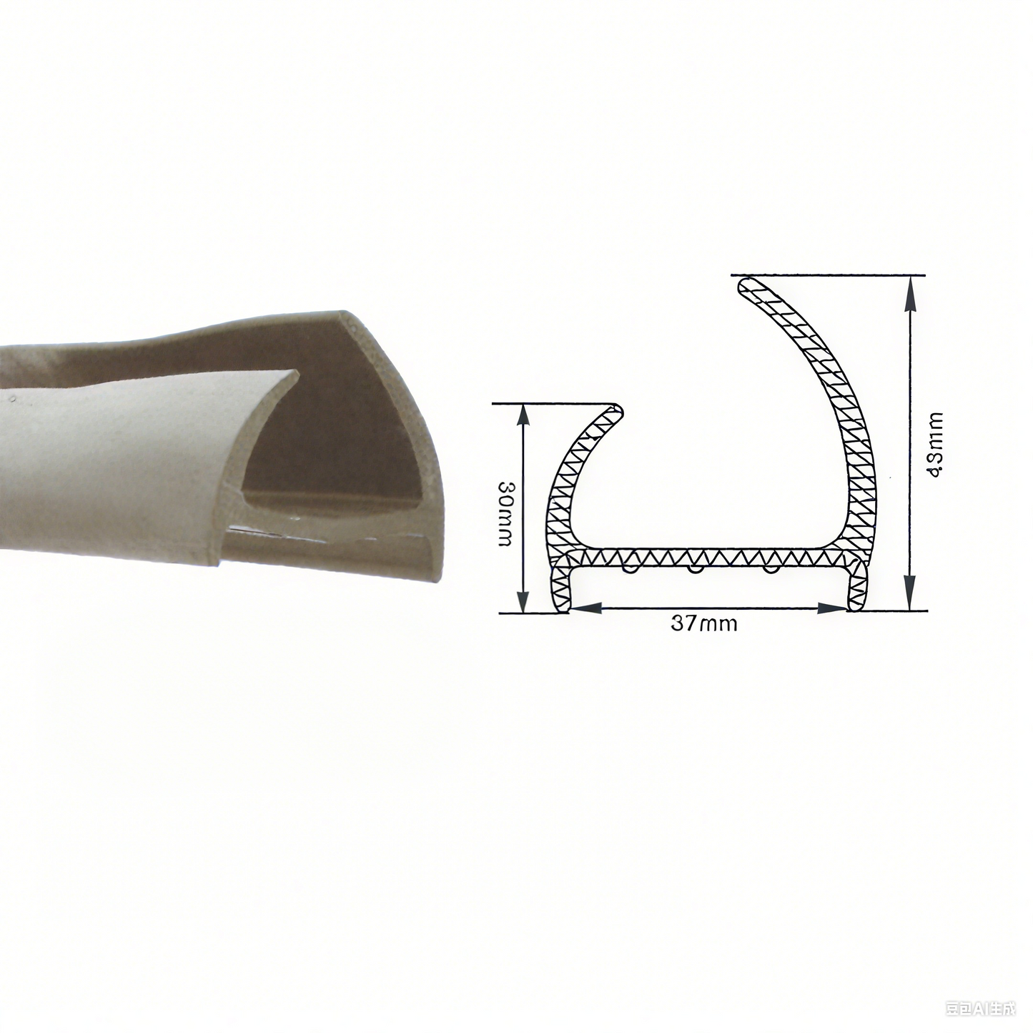 SS06 PVC Seal Strip for Box Truck Doors, Insulated Box Doors & Panels