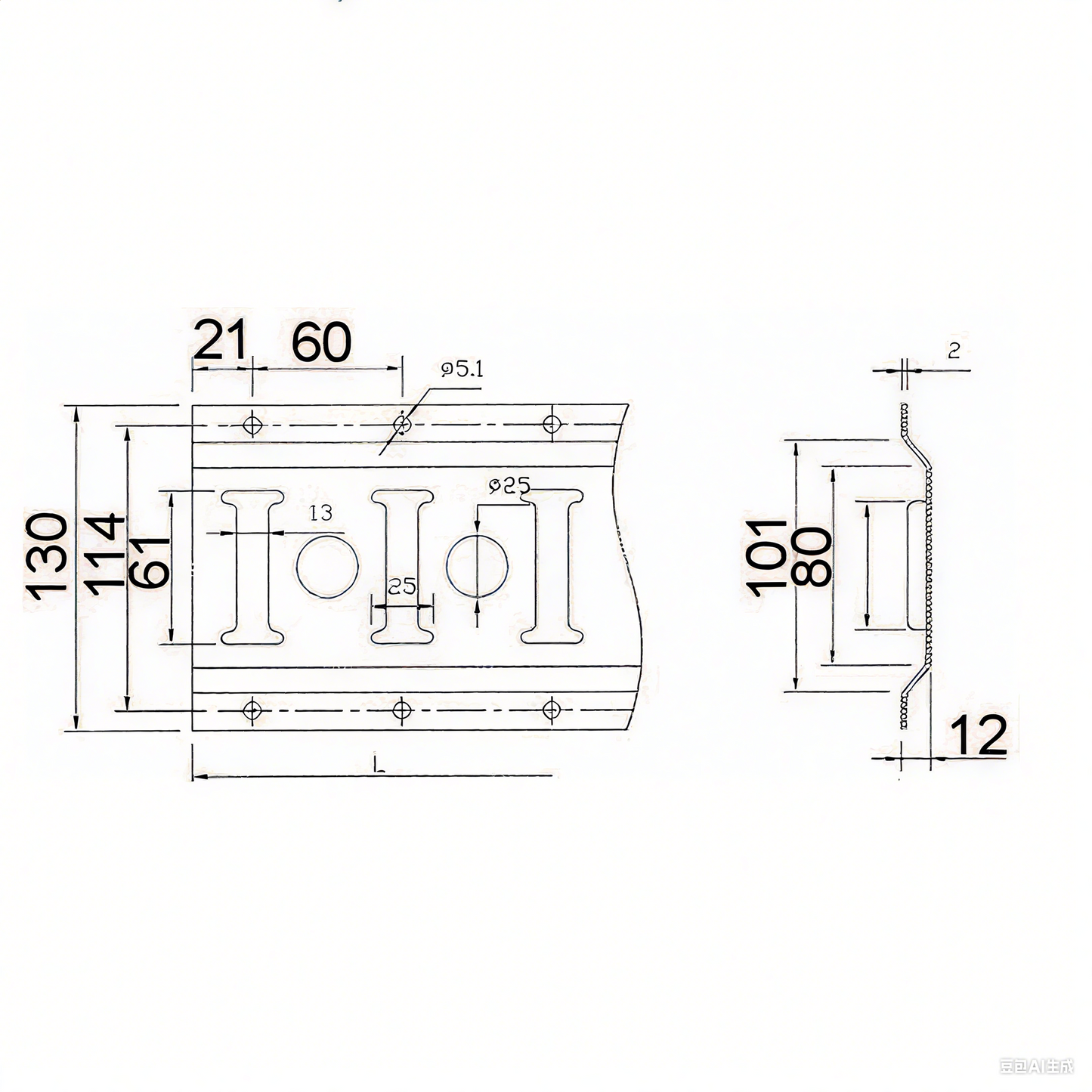 VR20-10-3m Combi Track - 10ft Length, Combi Track Tie Down Rails for Heavy Cargo Securing in Trucks, Trailers, Transport Vehicles