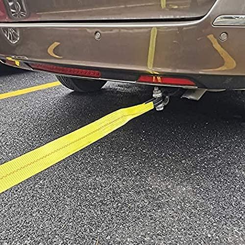 TS04L-2020 Стропа для буксировки с усиленными антиабразивными петлями 2in x 30ft Веревка для восстановления автомобиля 20,000 lbs Вместимость стропы для восстановления желтая