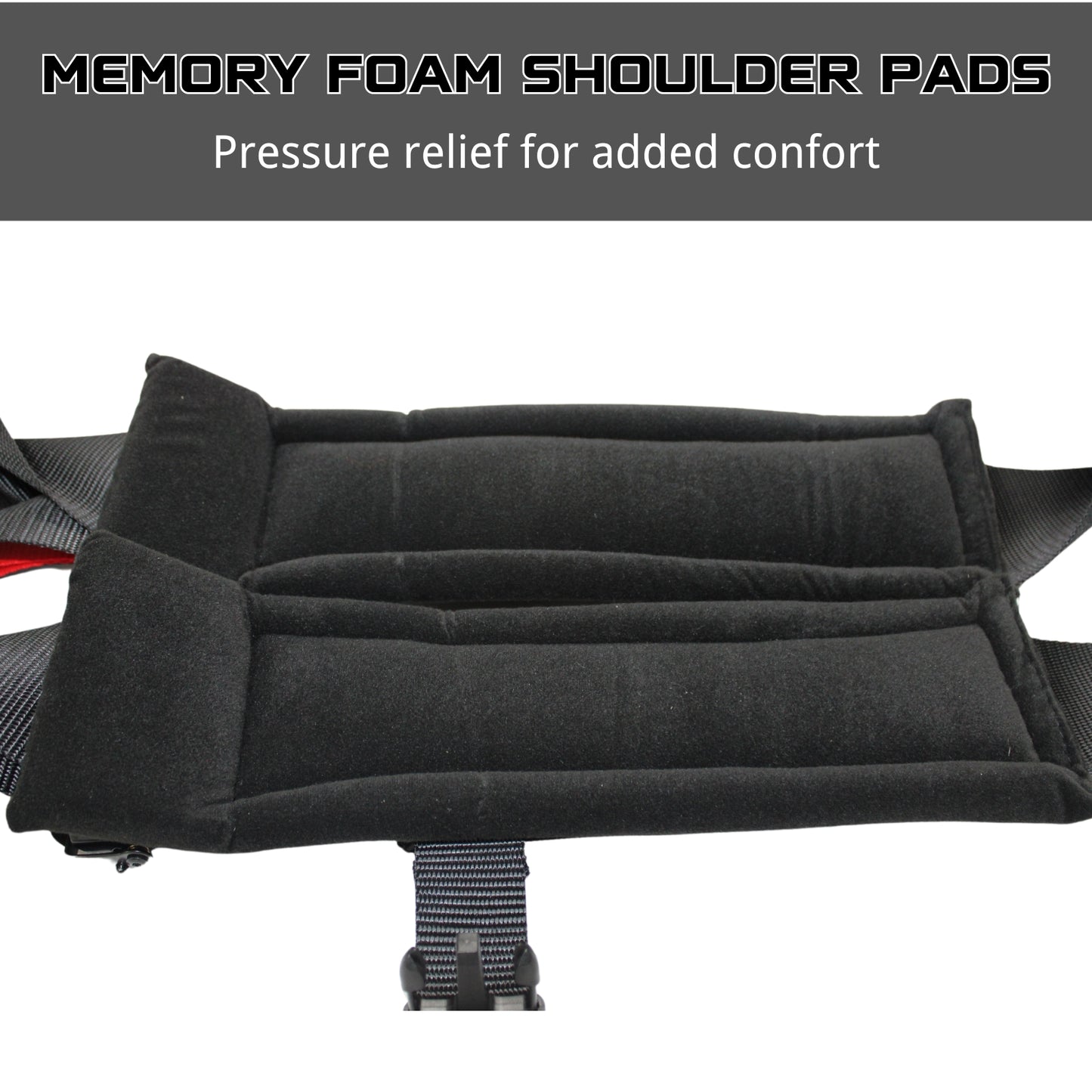 4 Point Safety Harness with 3 Inch Padding, 3 Inch Black Straps Compatible with Polaris Can Am Off-Road SxS UTV with Ventilated Memory Foam Padding
