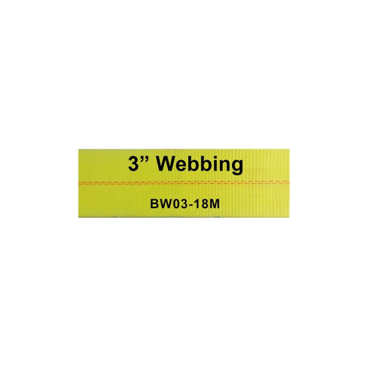 BW03-18M Heavy Duty 3” x 300’ Tie Down Webbing | 100% High Tenacity Polyester, 18,000 LB Breaking Strength | Ideal for Securing Tools/Equipment, Moving, Truck Transport & Industrial Use