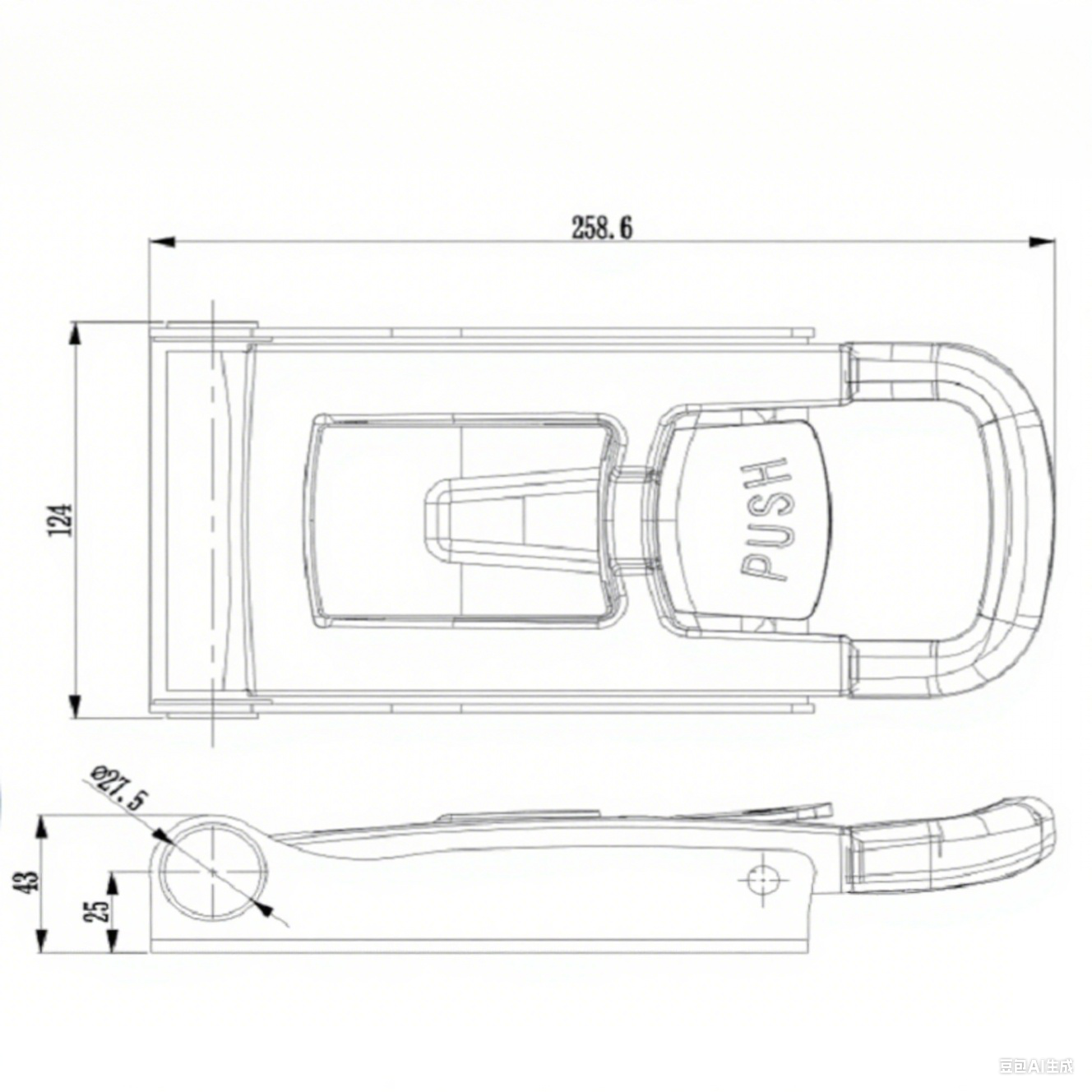 A10918S-27 Stainless Steel Push Latch - Heavy Duty Metal Push Button Latch for Trailer - Secure and Durable Press Latch with Easy Installation