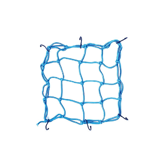 ENC01 Elastic Motorcycle Cargo Net, Heavy Duty Bungee Net with 6 Adjustable Metal Hooks, Gear Helmet Luggage Thicken Netting for Motorcycle, Bike, ATV (Blue)