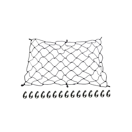 ENC03 Cargo Net - Large Capacity Elastic Truck Bed Cargo Net Roof Rack Net with 15 Adjustable Hooks - Universal Accessories Bungee Net Fits Car Truck Pickup SUV