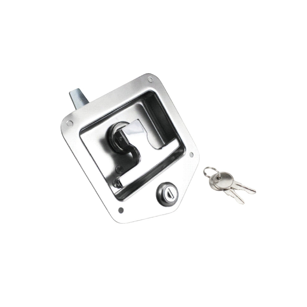 A10709-K/A10709S-K Paddle Handle Lock, Stainless & Zinc Plated with Keys, Recessed Latch for Truck Bed Tool Boxes, Trailers, RVs, Campers