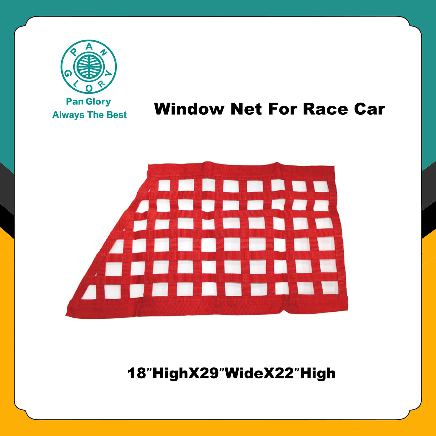 18" High x 29" Wide x 22" Wide Border Style Mount Oblong Ribbon Window Net