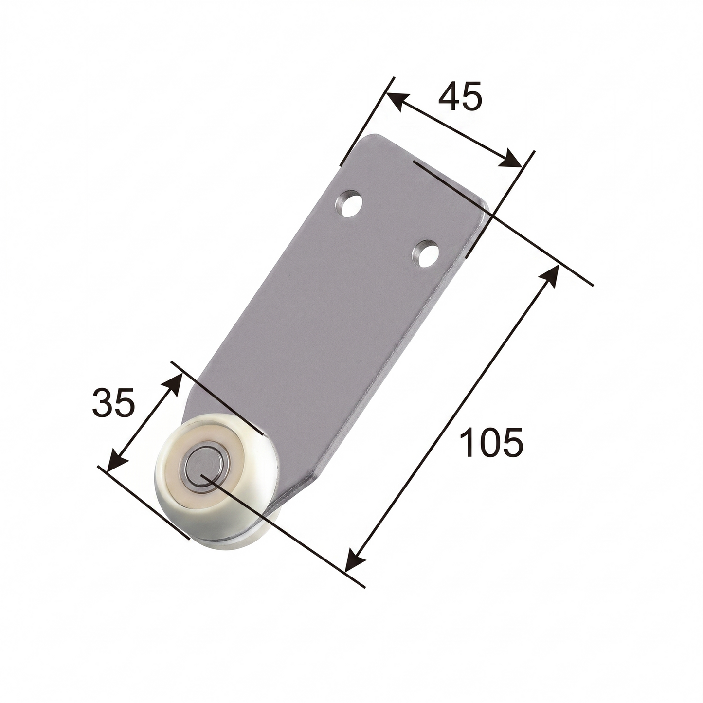 105mm / White Nylon Straight Strap Single Curtain Roller by Pan Glory