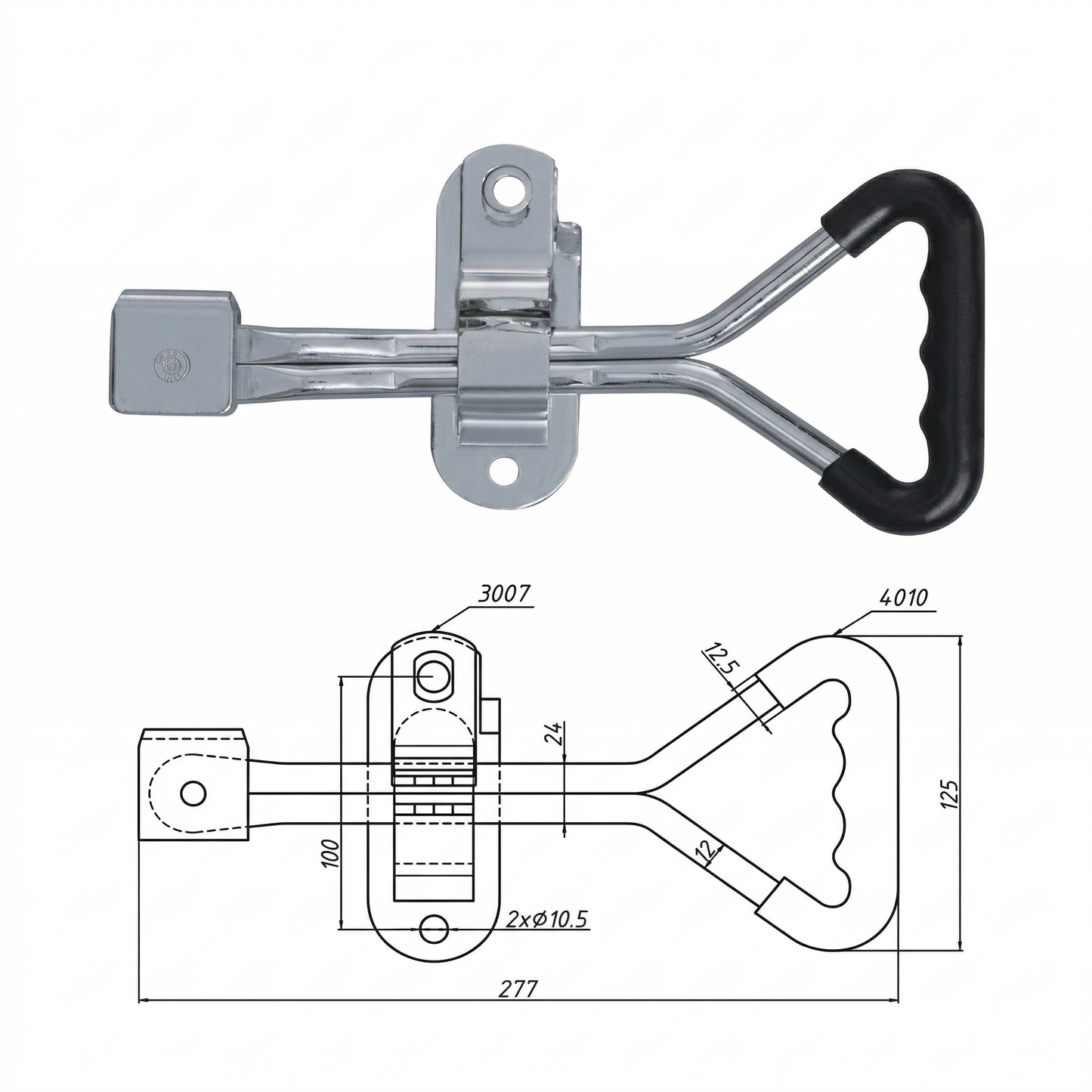 Lever Handle with Keeper Assembly Pan Glory
