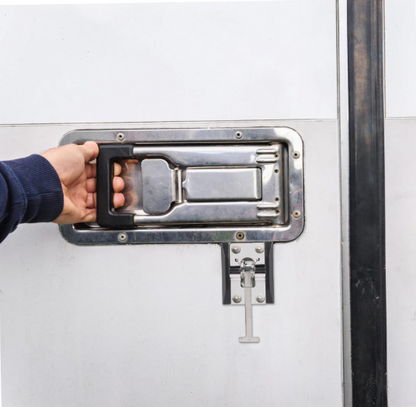 A10905 Soporte de cierre de puerta metálico tipo T para pestillo de acero resistente para remolque
