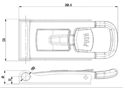 A10918S-22 Pestillo de acero inoxidable - Pestillo de botón pulsador de metal resistente para remolque - Pestillo de presión seguro y duradero de fácil instalación