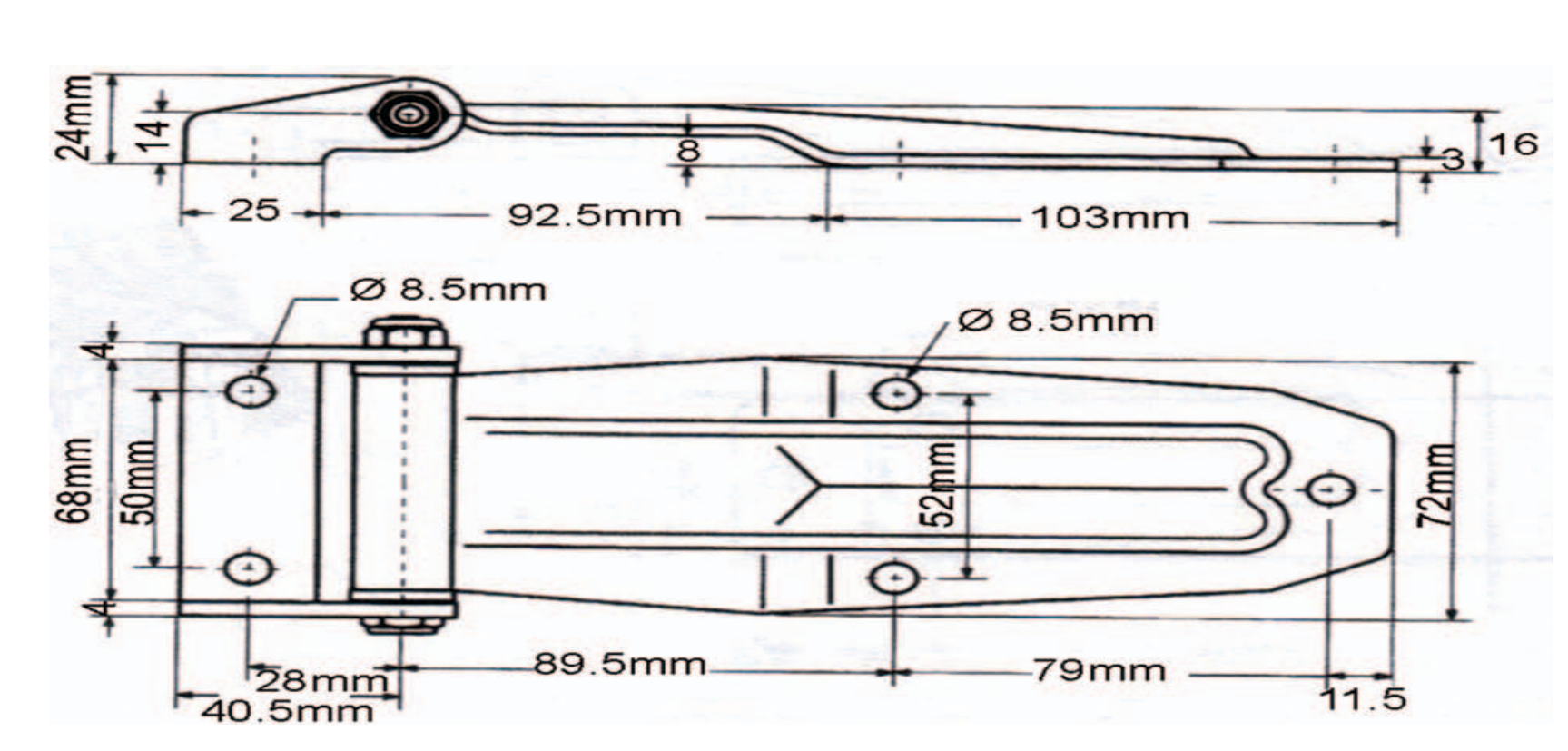 A10401 Soft Close Tee Hinge, T Strap Hinge Zinc Alloy T Hinge for Toolbox, Car Door Repair