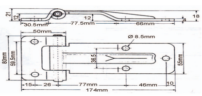Charnière en T à fermeture amortie A10401, charnière en T en alliage de zinc pour boîte à outils, réparation de portières de voiture