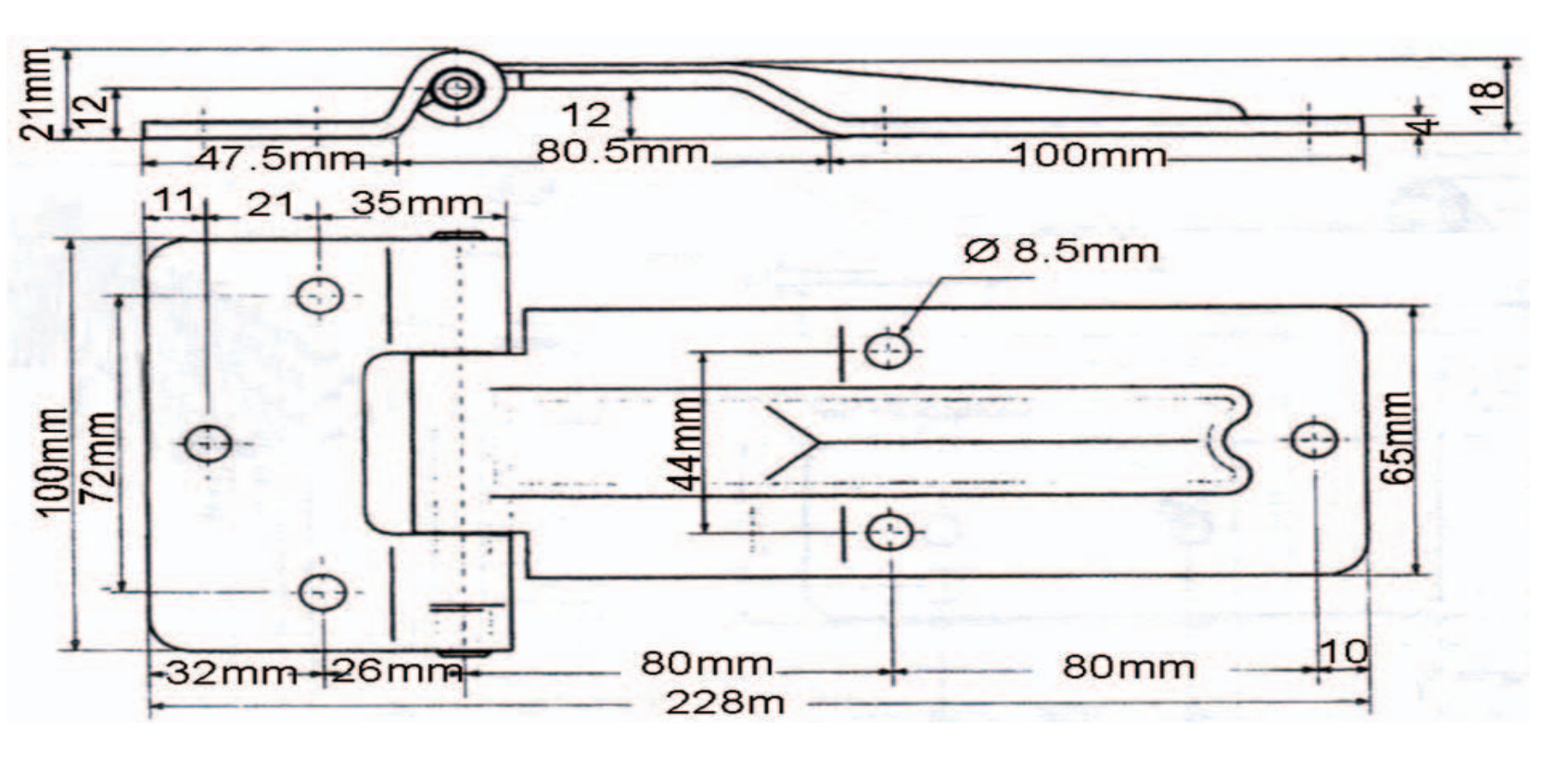 A10403 Soft Close Tee Hinge, T Strap Hinge Zinc Alloy T Hinge for Toolbox, Car Door Repair