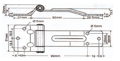 Bisagra en T de cierre suave A10404, bisagra de correa en T de aleación de zinc para caja de herramientas, reparación de puertas de automóviles