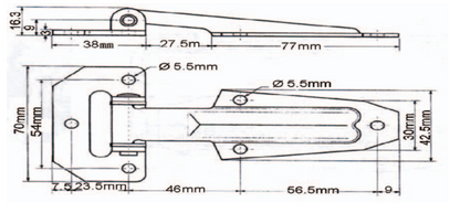 Bisagra en T de cierre suave A10405, bisagra de correa en T de aleación de zinc para caja de herramientas, reparación de puertas de automóviles