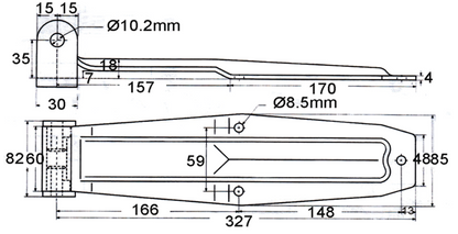 Charnière de porte robuste A10422S en acier inoxydable – Installation par vis ou soudure pour portes de camions, congélateurs, chambres froides et portes en bois, charnière de porte de remorque
