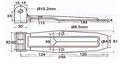 Charnière de porte robuste A10423S en acier inoxydable – Installation par vis ou soudure pour portes de camions, congélateurs, chambres froides et portes en bois, charnière de porte de remorque