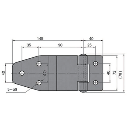 Charnière robuste en acier inoxydable 304 A10428S-2, charnière de trappe marine, convient aux bateaux, camions, congélateurs et chambres froides.