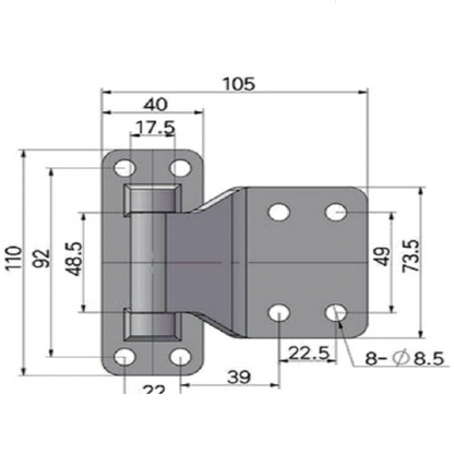 Charnières de porte robustes en acier inoxydable 304 A10546S pour machines industrielles, isolation acoustique, équipements automobiles et charges admissibles
