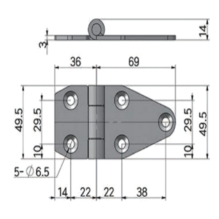 A10549S 304 Stainless Steel Heavy-Duty Door Hinges Industrial Machinery Sound Insulation Automotive Equipment Load-Bearing Hinges