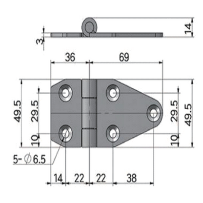 Bisagras de acero inoxidable 304 de alta resistencia A10549S para puertas. Maquinaria industrial. Aislamiento acústico. Equipos automotrices. Bisagras de carga.