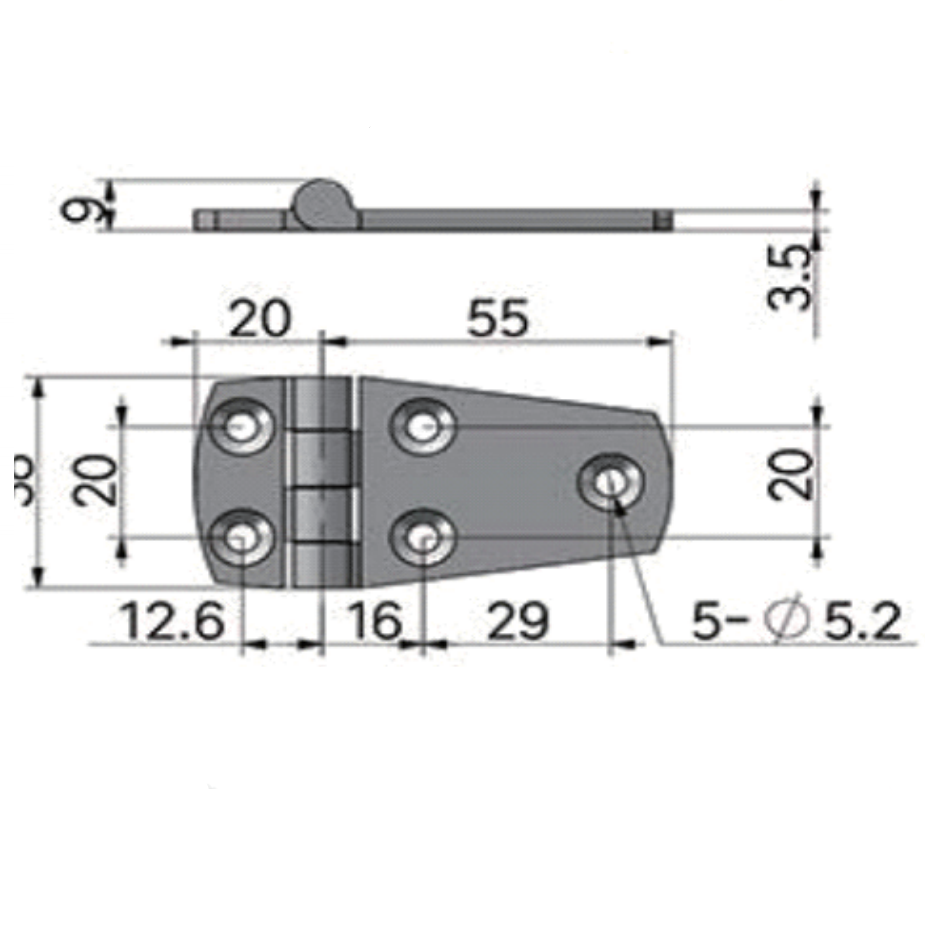 A10543S 304 Stainless Steel Heavy-Duty Door Hinges Industrial Machinery Sound Insulation Automotive Equipment Load-Bearing Hinges