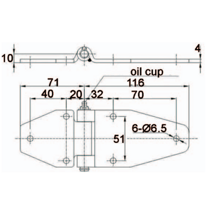 Bisagra A10515-N de acero inoxidable, bisagra industrial de carga con boquilla de aceite, ingeniería mecánica a gran escala