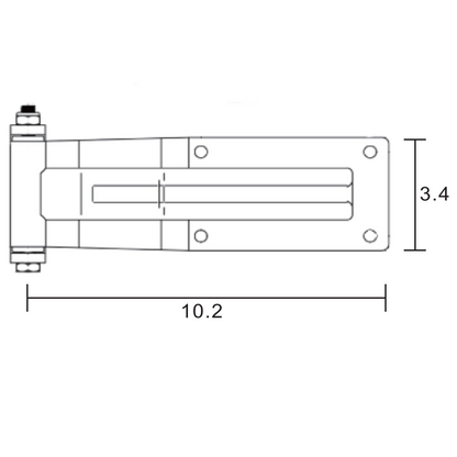 Charnière de porte de remorque de camion en aluminium à trois trous, boulonnée, A10417-3