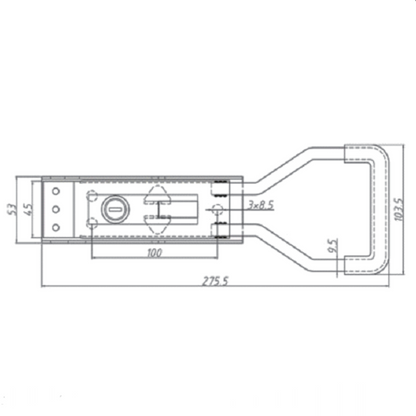 A10920S 304 Stainless Steel Handle Lock for Large Container Compartments, Linkage-Type Top-and-Bottom Container/Freezer/Refrigerated Warehouse Door Lock
