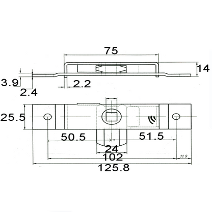 A10721 Heavy - Duty Interior Door Latch with Dimensions for Vehicle/Indoor Use