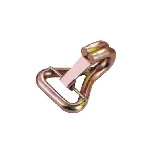 WH05C-52 Heavy Duty Double J Hook With Keeper Breaking strength 11,023 Lbs Double Row Hook Binder Accessories for Strapping Tie Downs on Cars Trucks Trailers