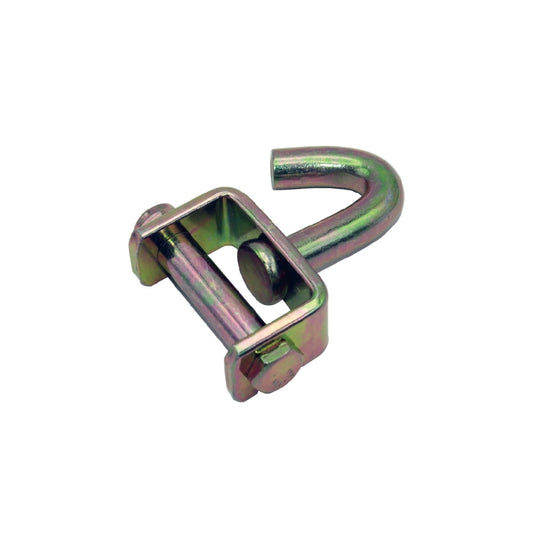 WH52-52SB Heavy Duty Double J Hook With Keeper Breaking strength 11,023 Lbs Double Row Hook Binder Accessories for Strapping Tie Downs on Cars Trucks Trailers